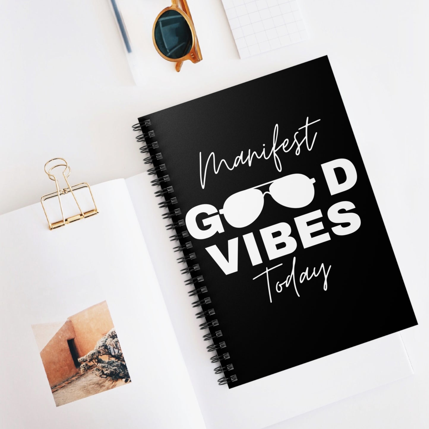 Good Vibes Spiral Manifestation Notebook - Ruled Line