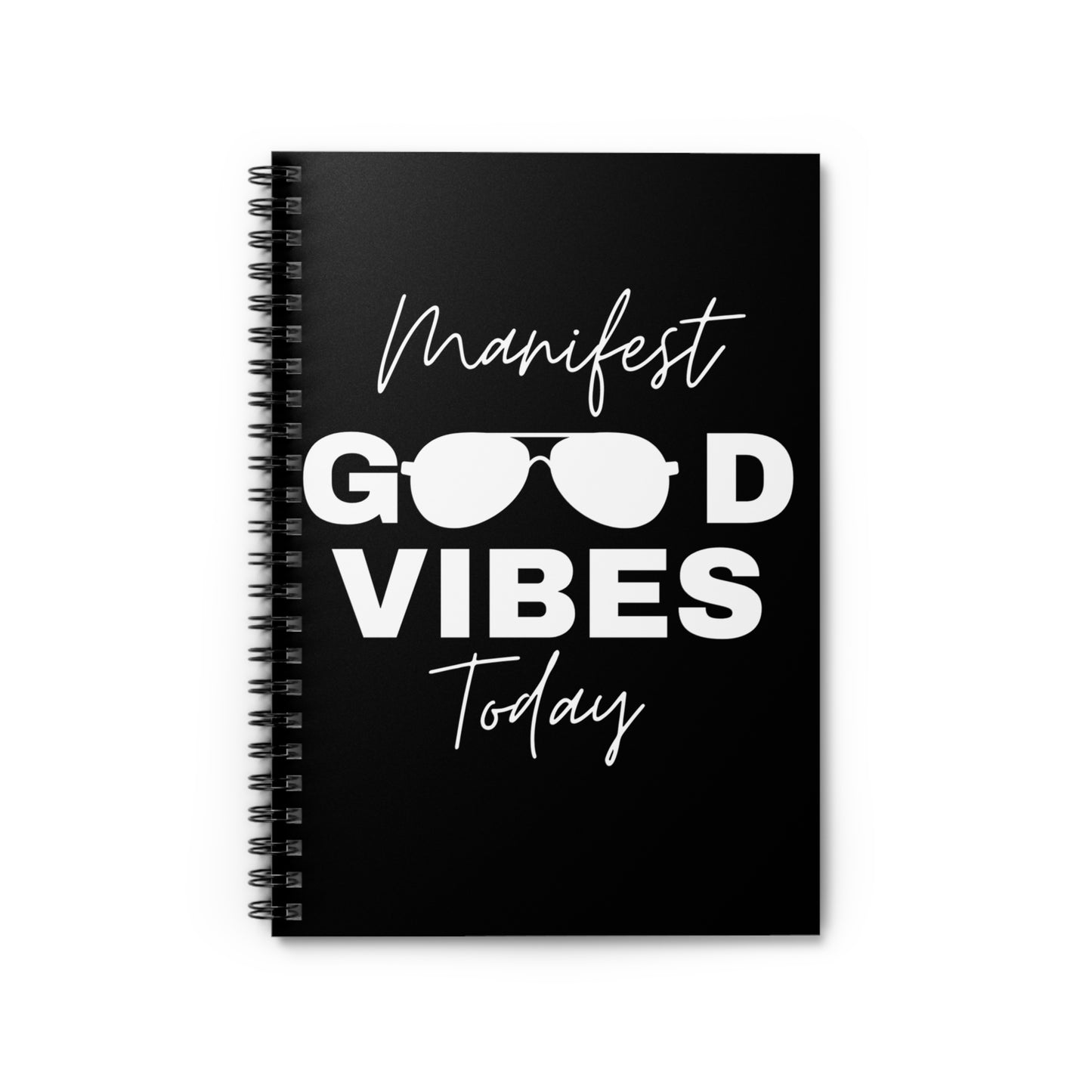 Good Vibes Spiral Manifestation Notebook - Ruled Line