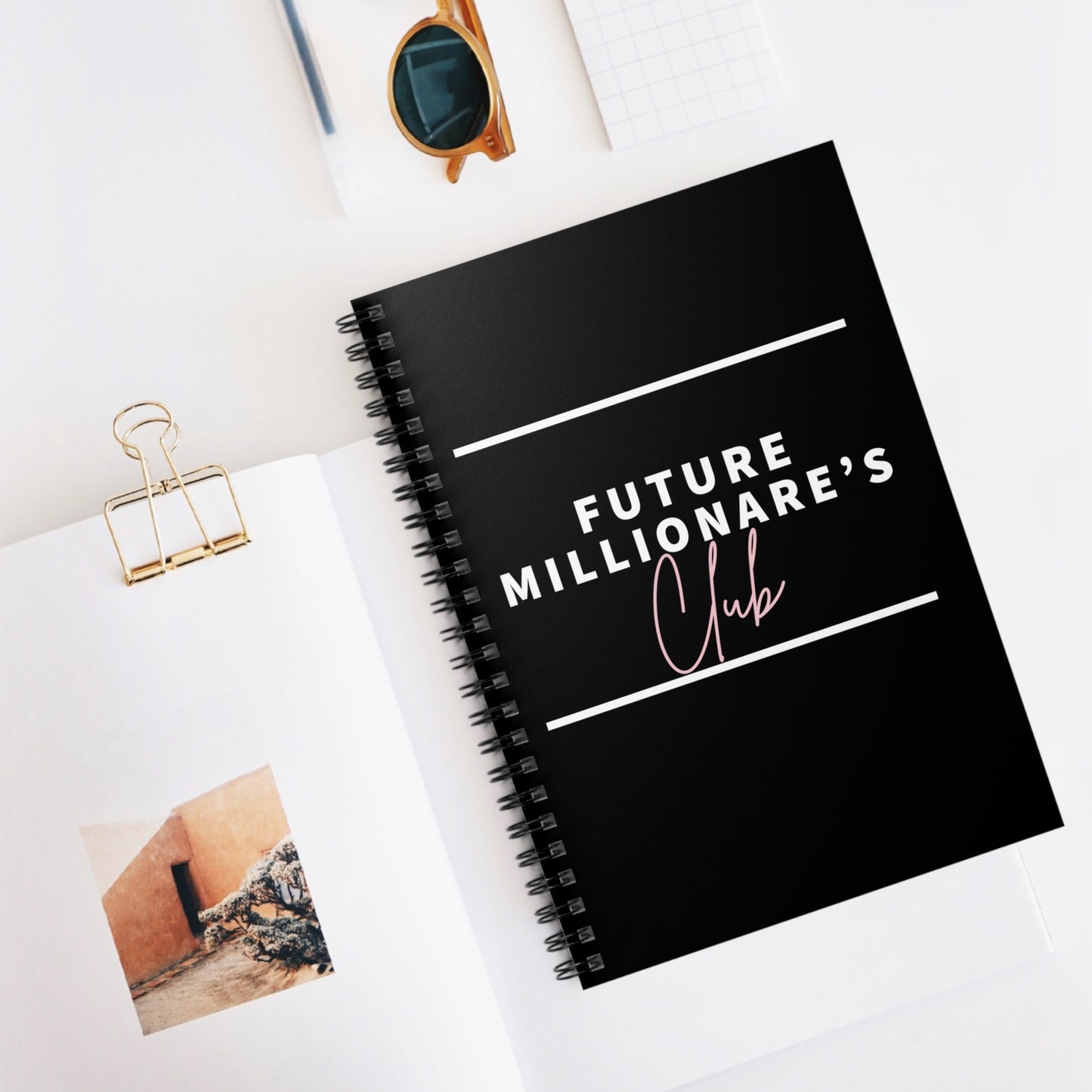 Millionaires Spiral Manifestation Notebook - Ruled Line